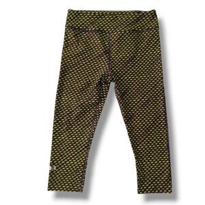 Under Armour Heat Gear Compression Leggings Cropped Capri Pants Printed Size M